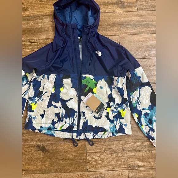 THE NORTH FACE Womans Antora Rain Hoodie Summit Navy Summit Navy Abstract Floral - Picture 3 of 9